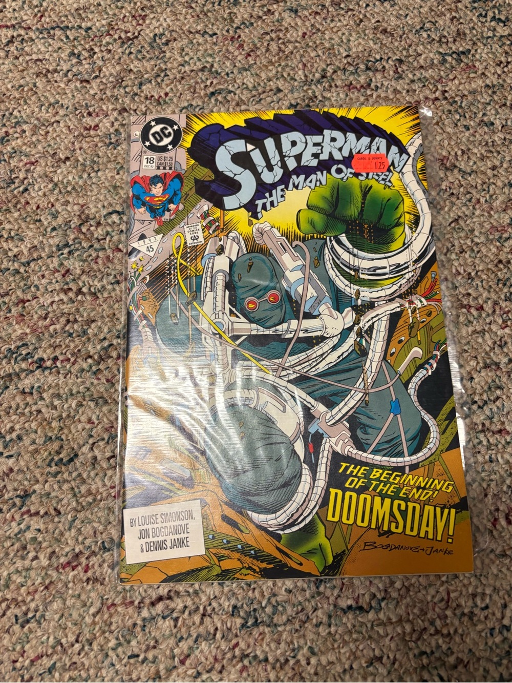 DC Superman Comic Book Cover - Green, Yellow, Blue Accents